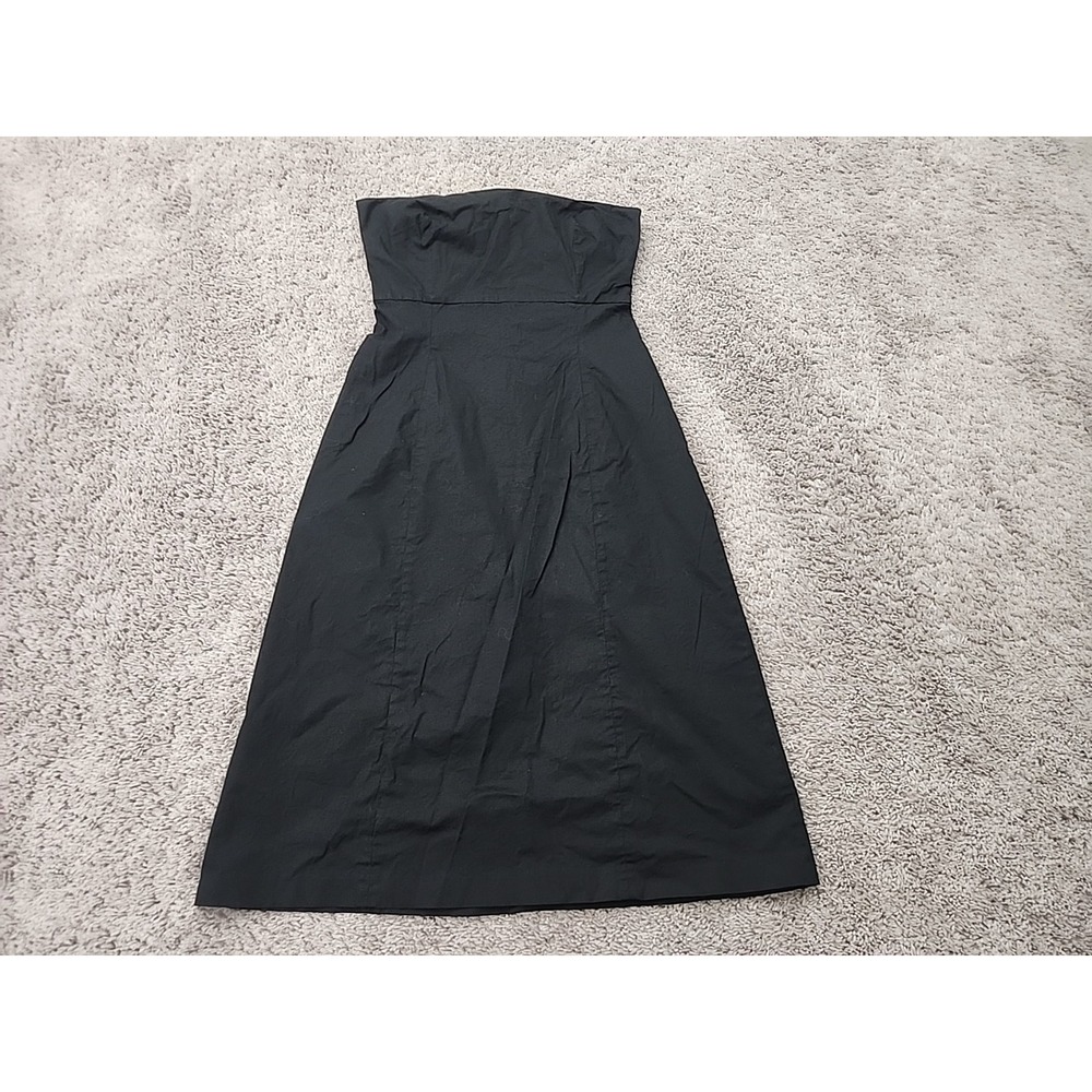 Express Tube Dress Womens 9/10 Black Midi Open Back Twisted Detail Party Y2k